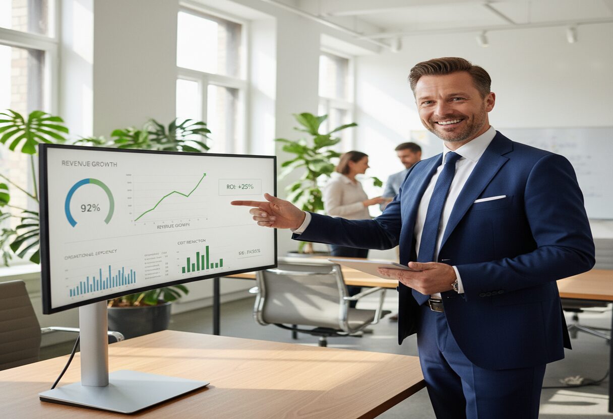 Automation dashboards tracking ROI and performance