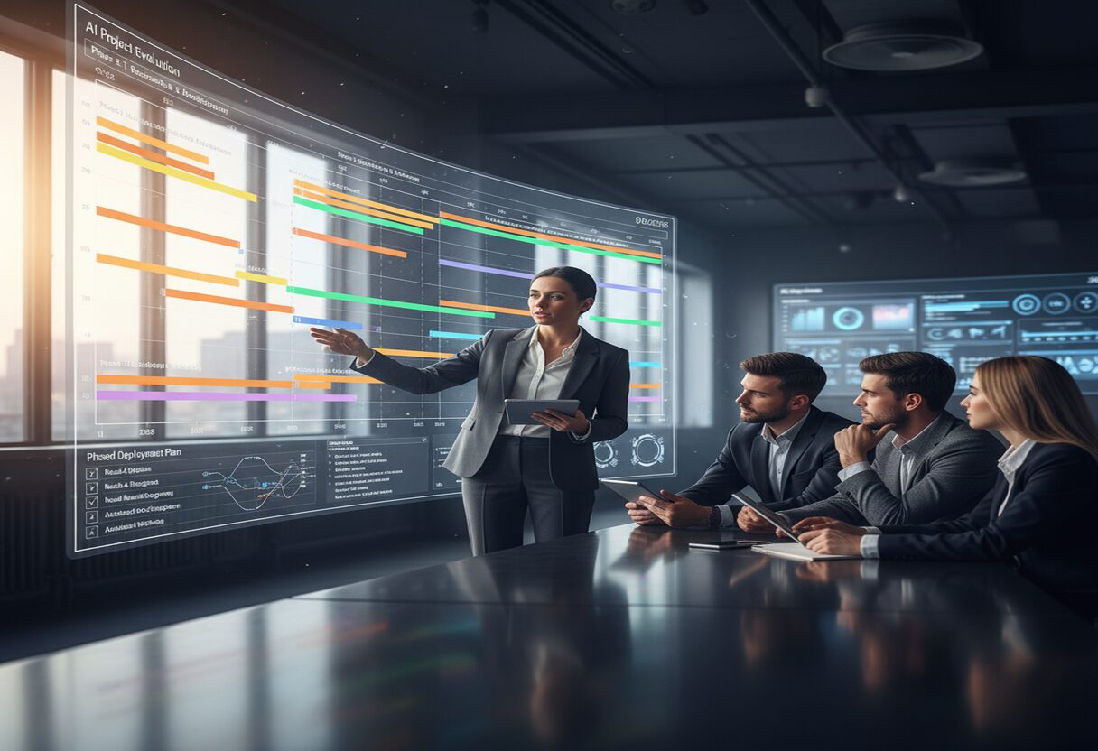 Phased AI implementation roadmap for mid-market firms