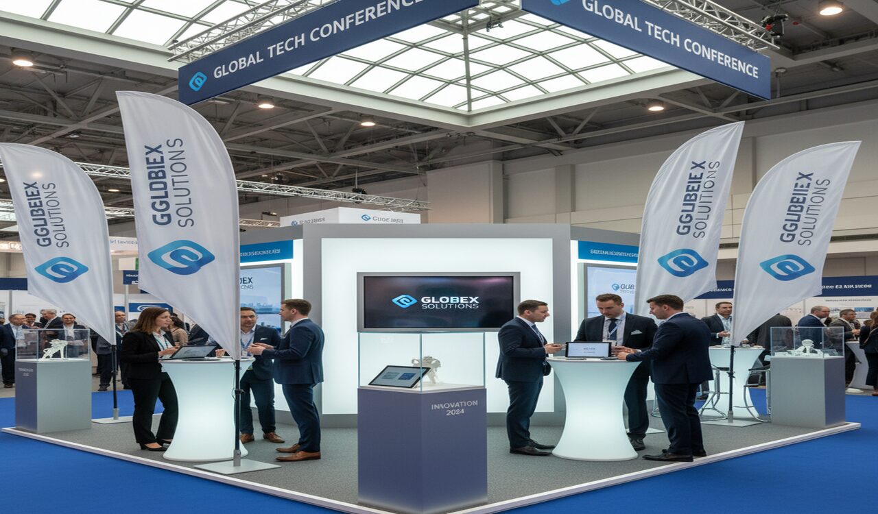 Dispositif de beachflags sur un stand B2B pour booster la visibilité