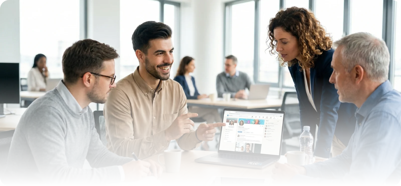 Professional using AI Reputation software