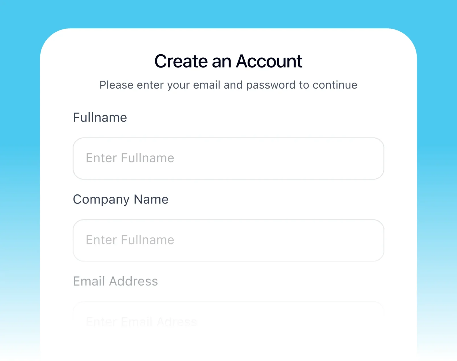 Create your account